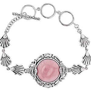 Pink Peruvian Opal Sterling Silver Bracelet